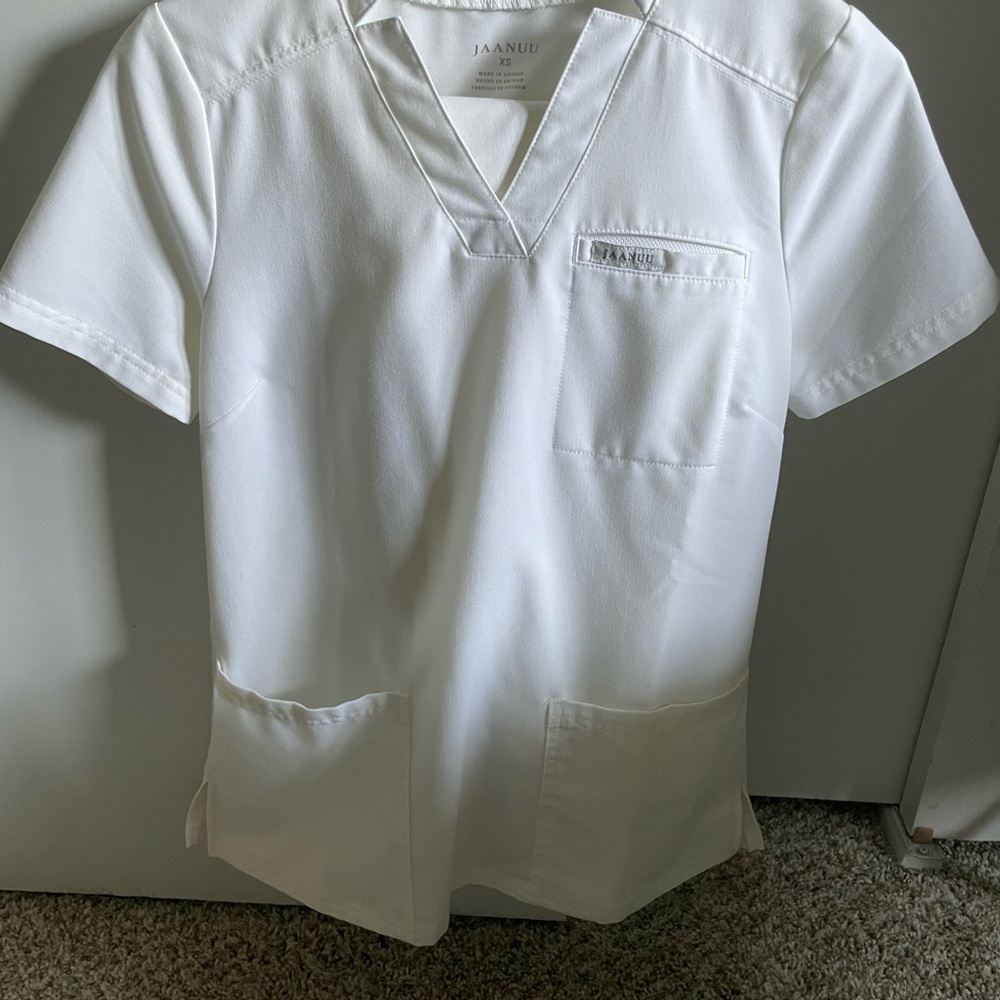 Jaanuu Classic White Scrub Top